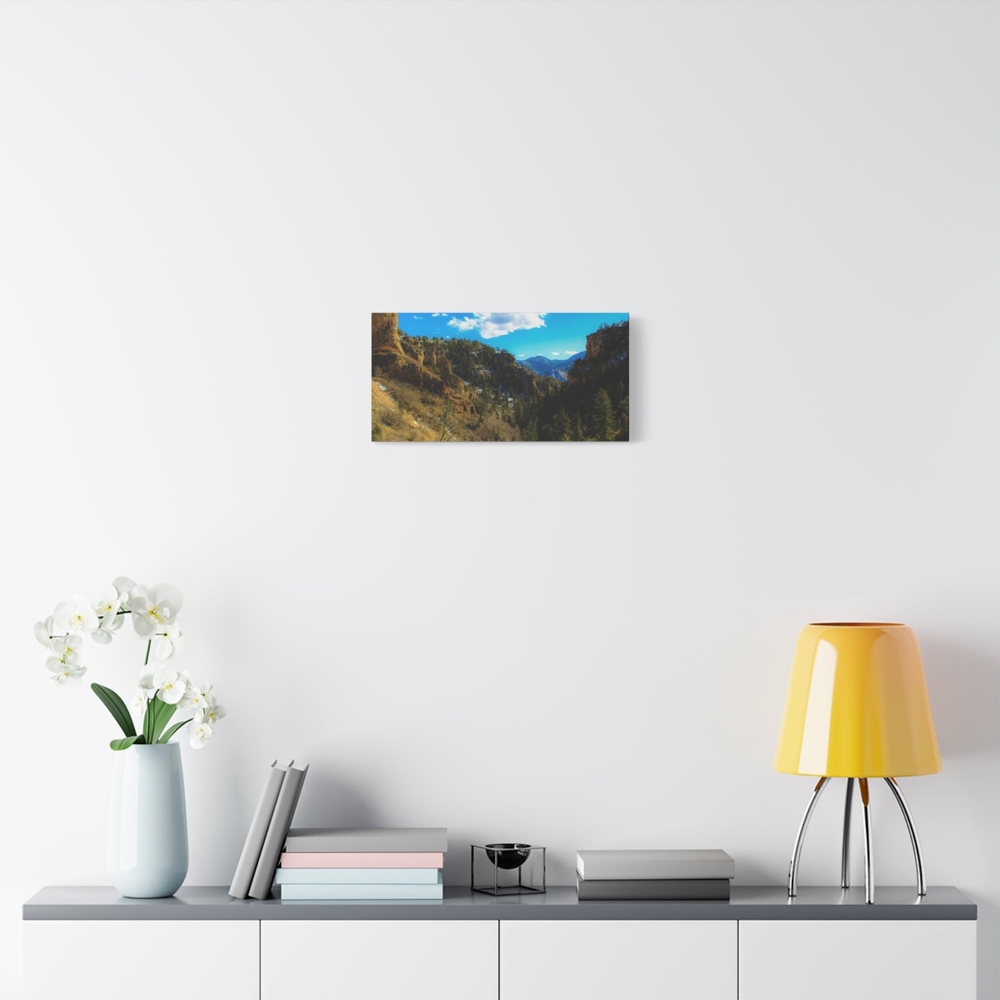 Canvas Art Print - Valley with Trees and Blue Sky Photography