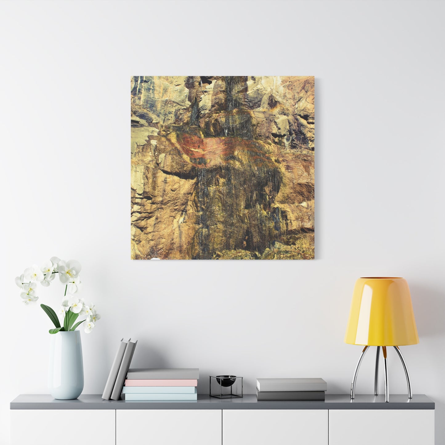 Canvas Wall Art - Mossy Waterfall Photo
