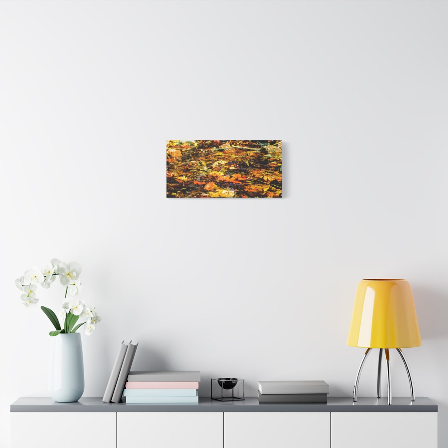 Canvas Print - Fall Leaves in Quiet Stream Photography