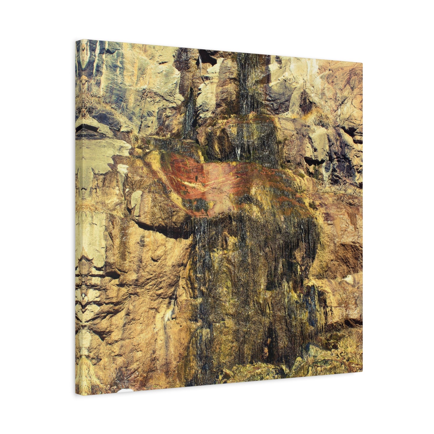 Canvas Wall Art - Mossy Waterfall Photo