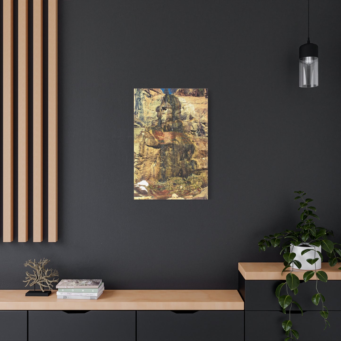Canvas Wall Art - Mossy Waterfall Photo