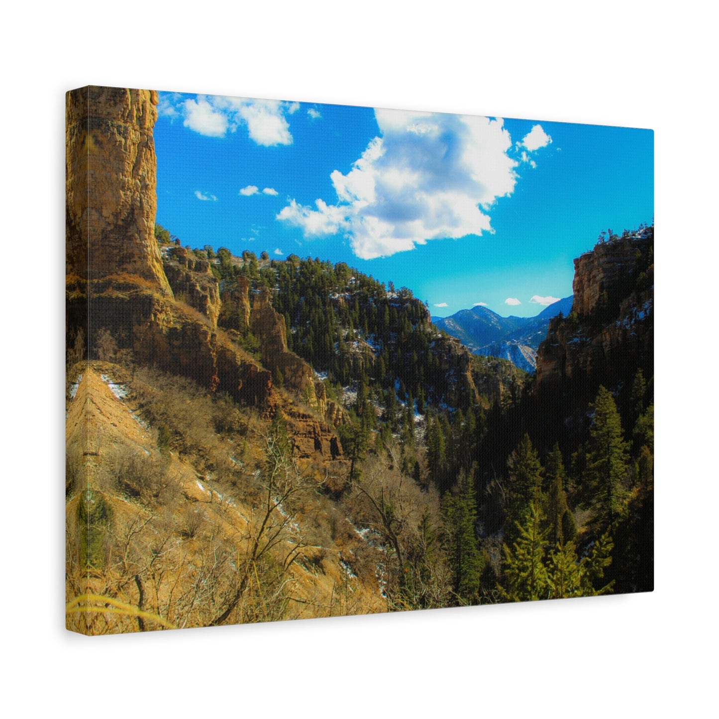 Canvas Art Print - Valley with Trees and Blue Sky Photography