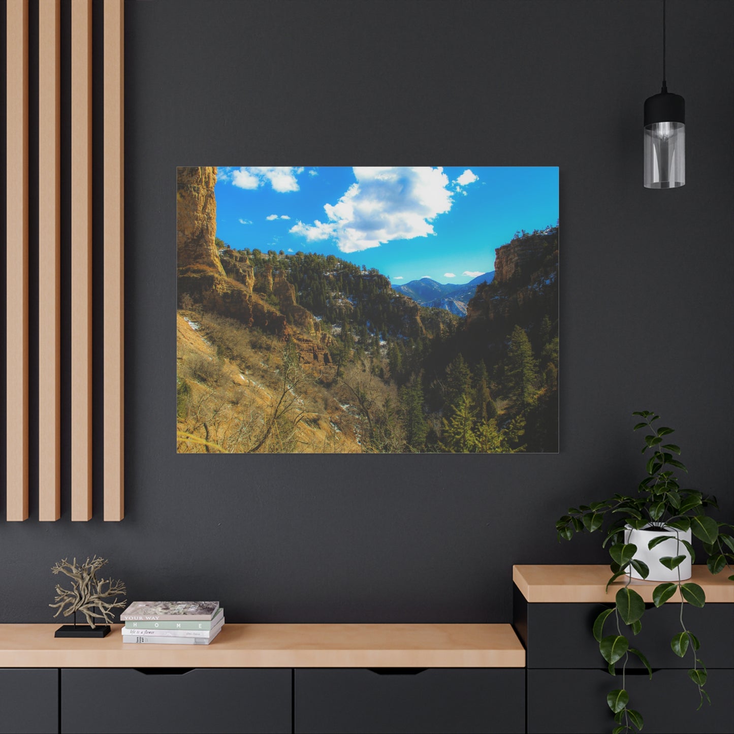 Canvas Art Print - Valley with Trees and Blue Sky Photography