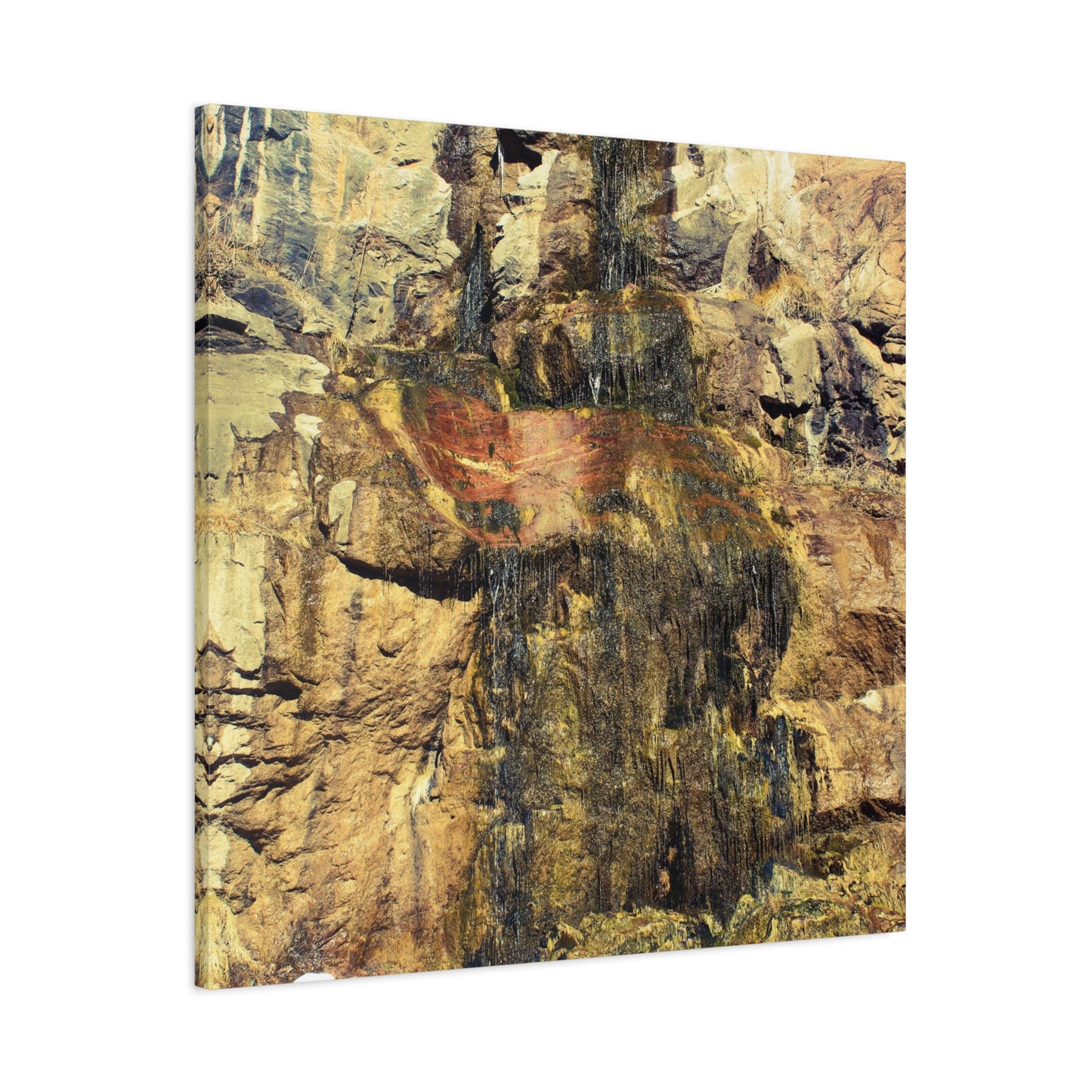 Canvas Wall Art - Mossy Waterfall Photo