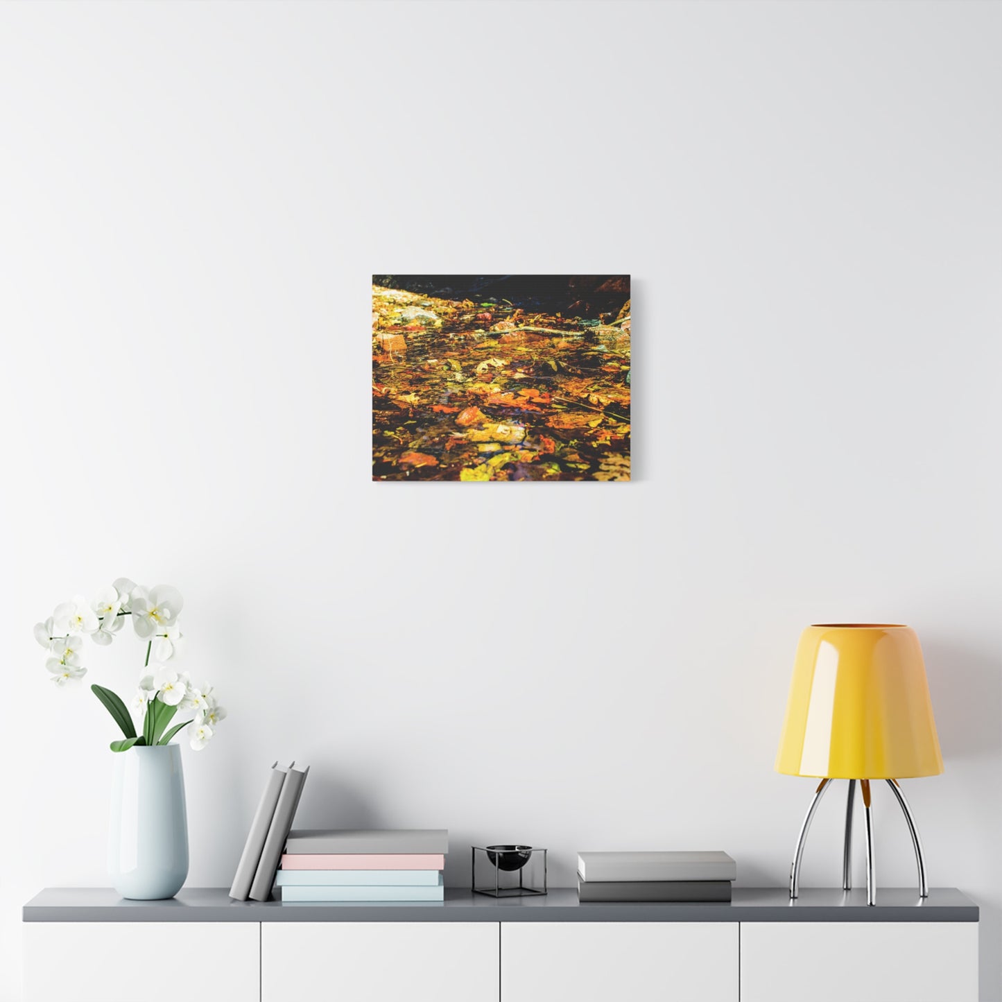 Canvas Print - Fall Leaves in Quiet Stream Photography