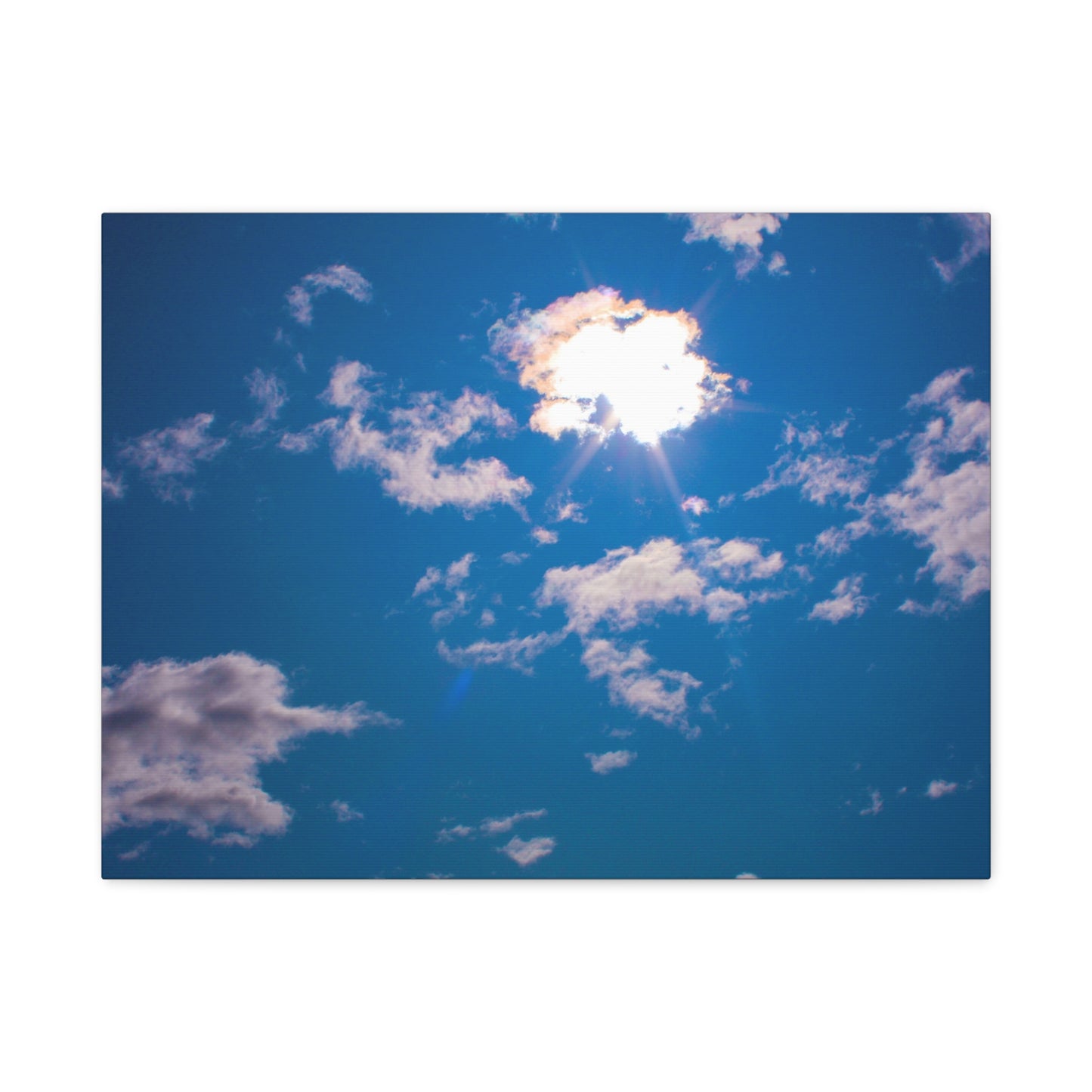 Canvas Wall Art - Blue Sky and Shining Clouds Picture