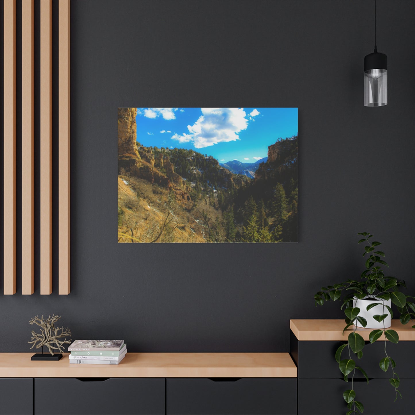Canvas Art Print - Valley with Trees and Blue Sky Photography