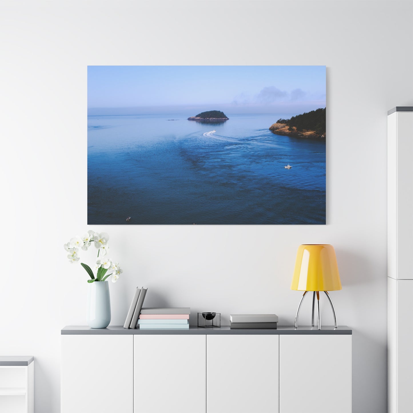 Canvas Print - Distant Island Ocean View Photography