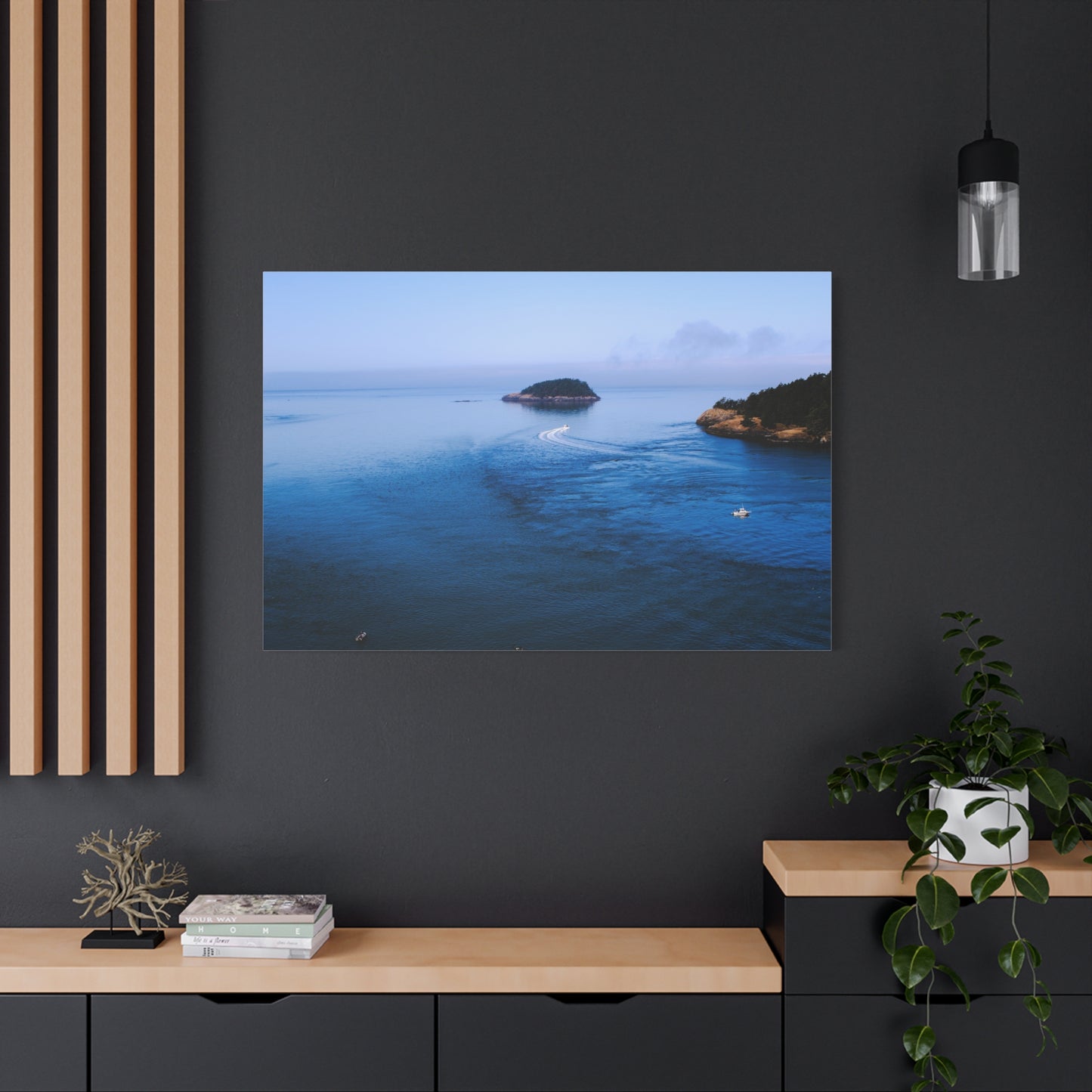 Canvas Print - Distant Island Ocean View Photography