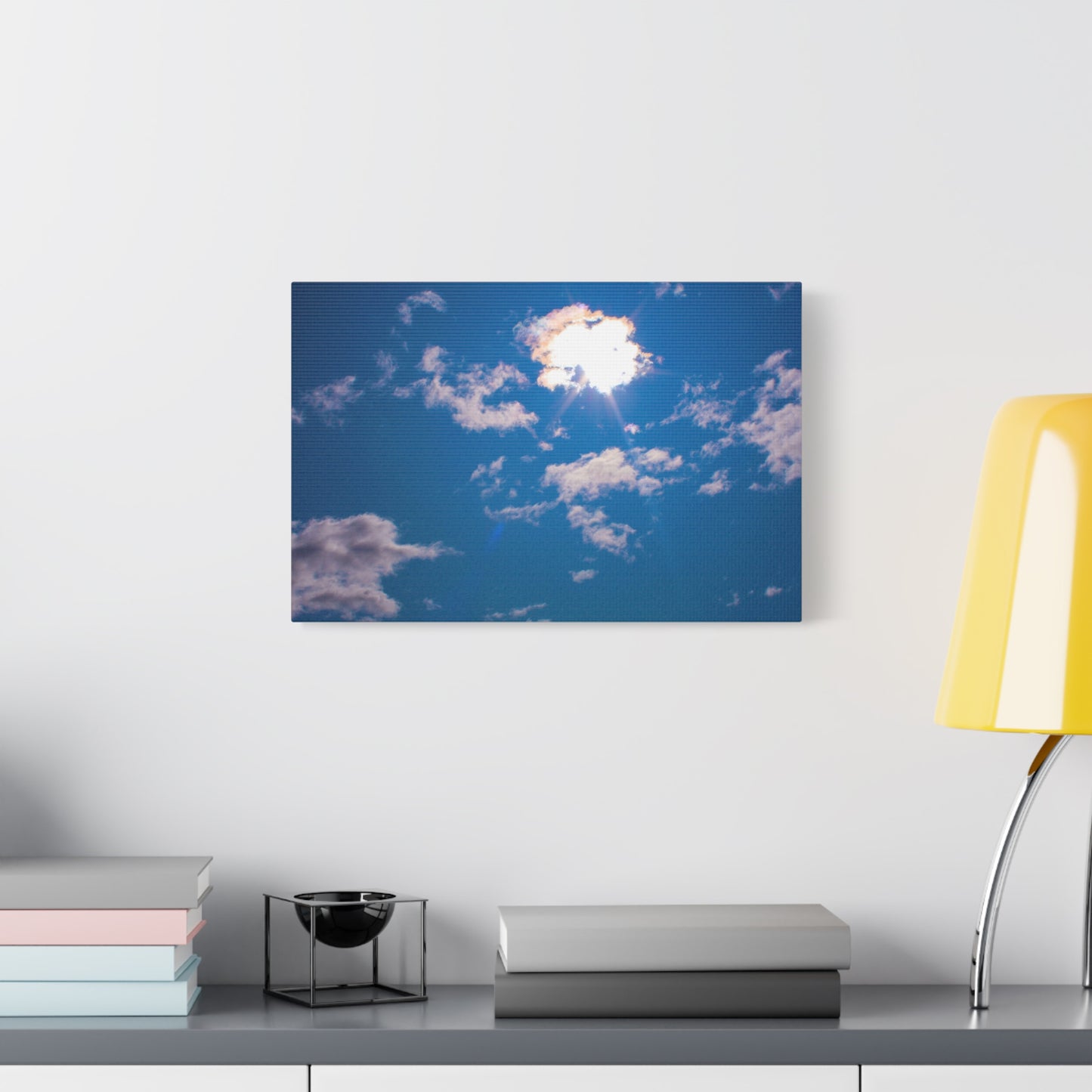 Canvas Wall Art - Blue Sky and Shining Clouds Picture