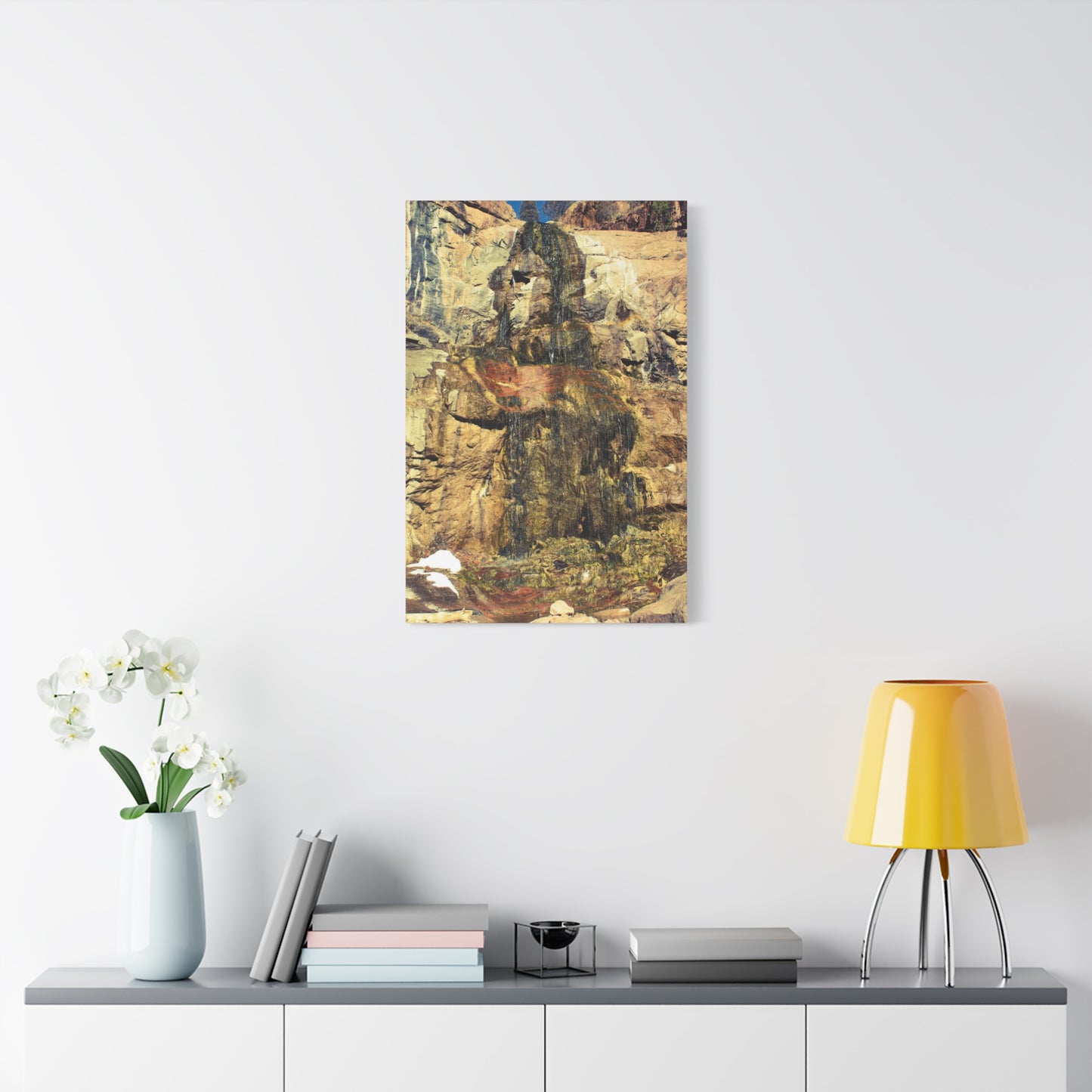 Canvas Wall Art - Mossy Waterfall Photo