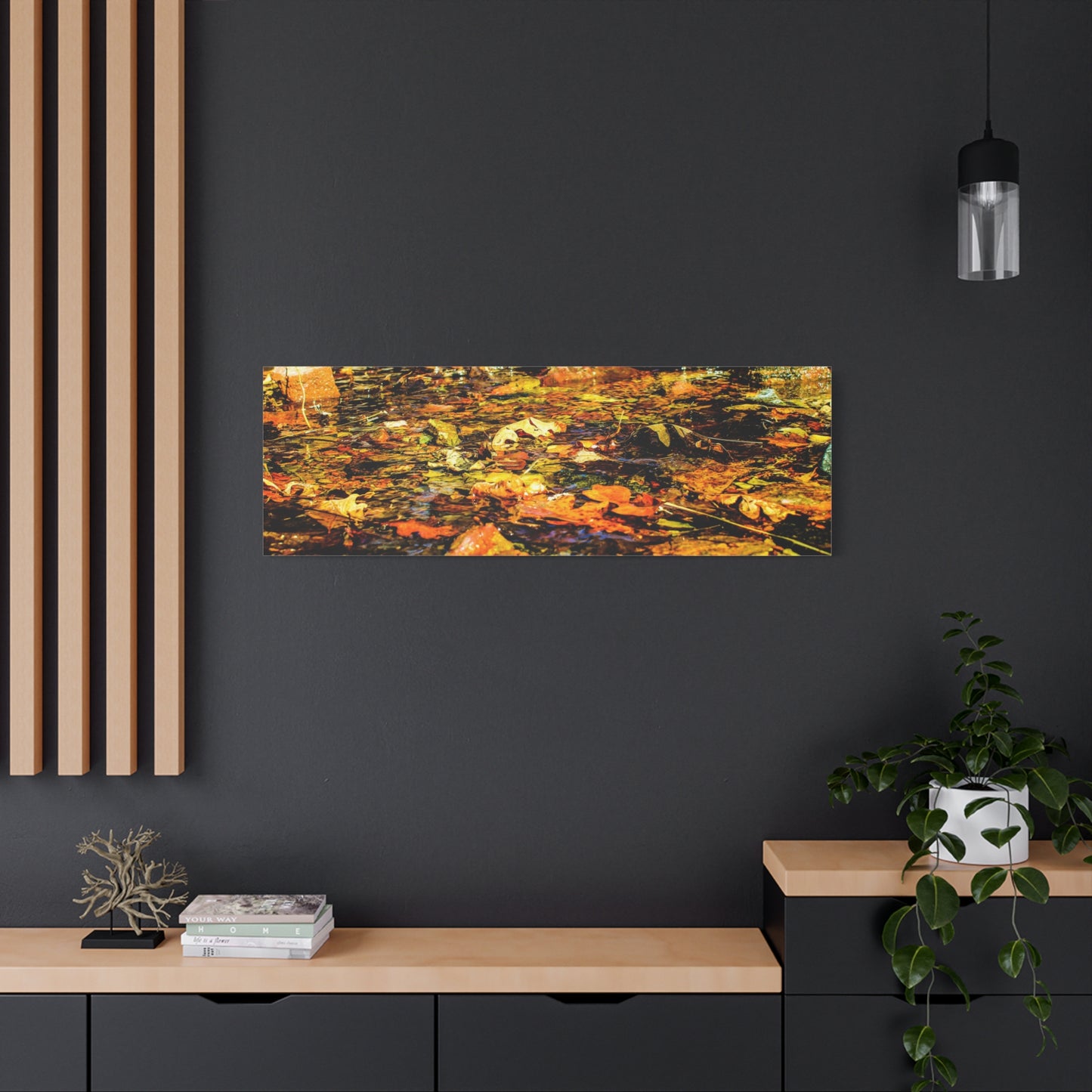 Canvas Print - Fall Leaves in Quiet Stream Photography
