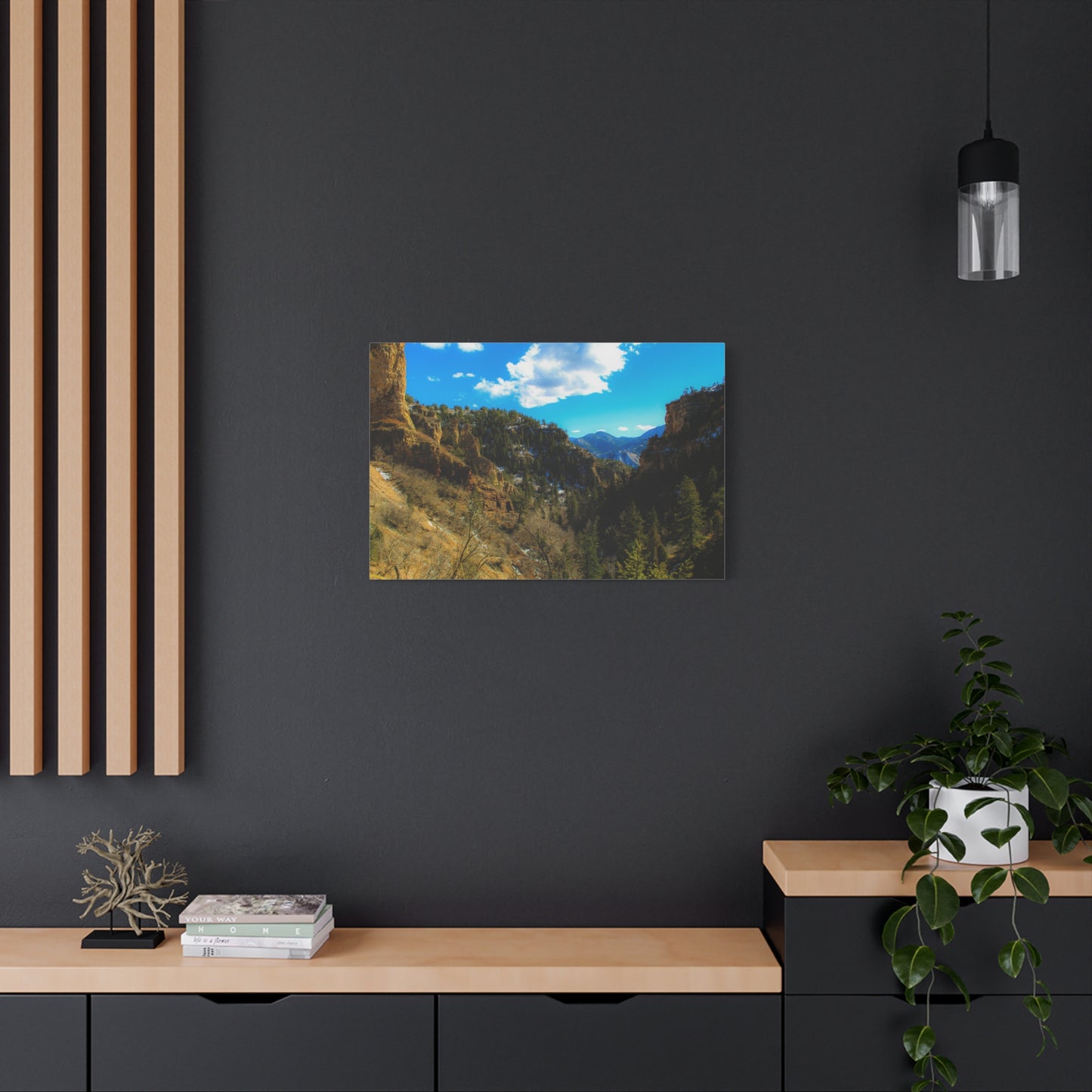 Canvas Art Print - Valley with Trees and Blue Sky Photography