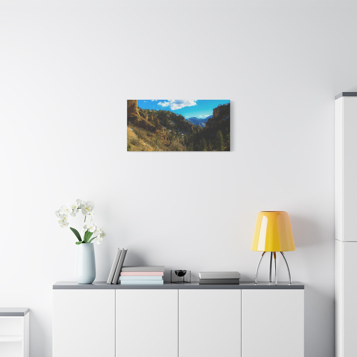 Canvas Art Print - Valley with Trees and Blue Sky Photography