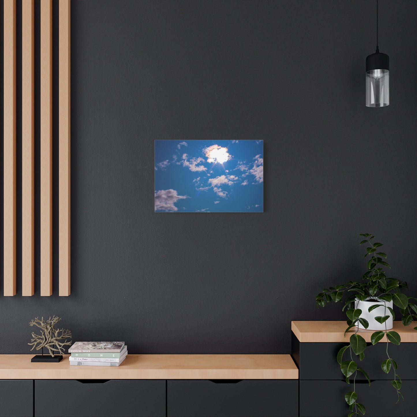 Canvas Wall Art - Blue Sky and Shining Clouds Picture