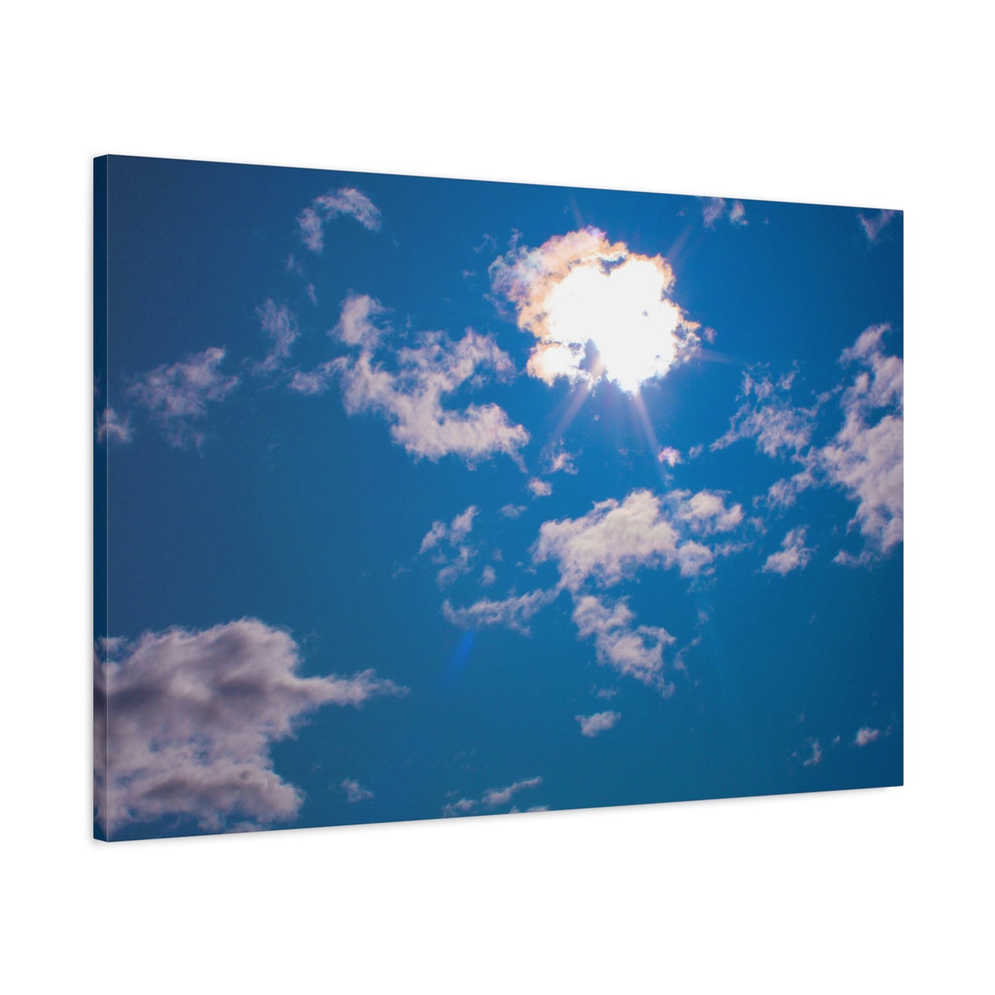 Canvas Wall Art - Blue Sky and Shining Clouds Picture