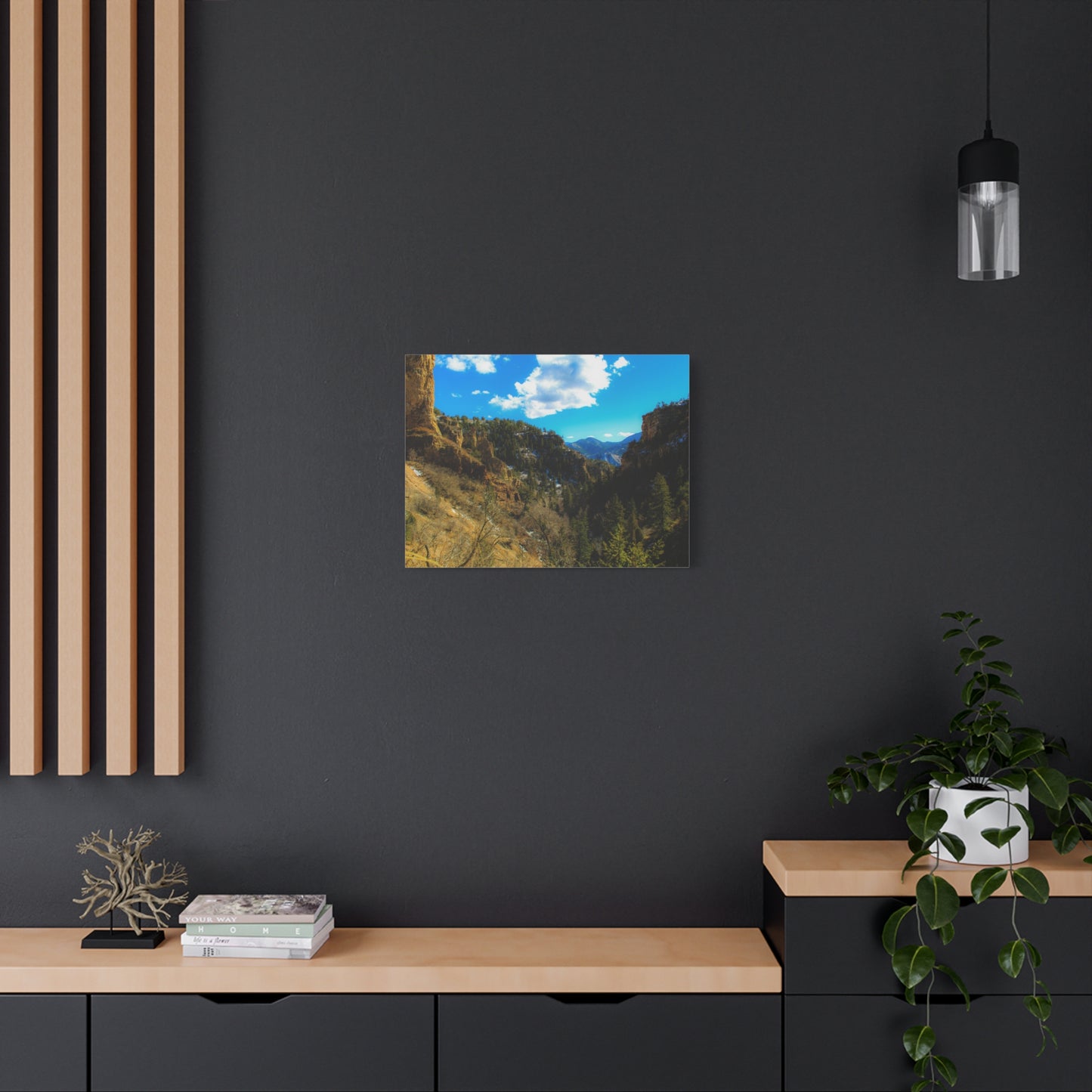 Canvas Art Print - Valley with Trees and Blue Sky Photography