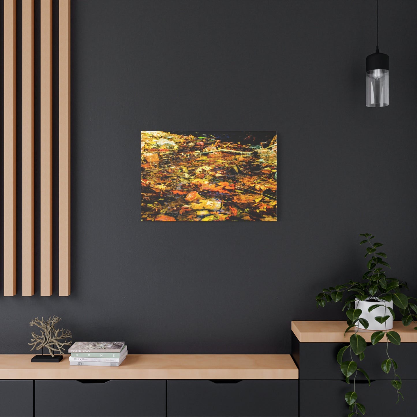 Canvas Print - Fall Leaves in Quiet Stream Photography