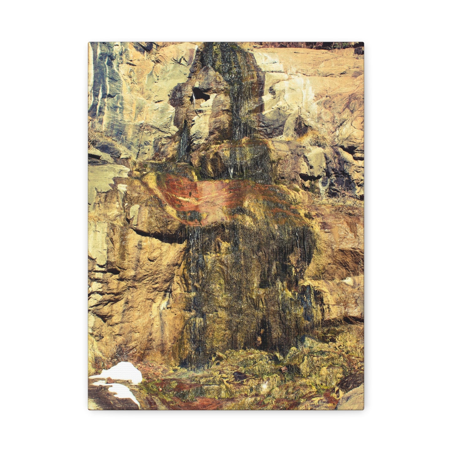 Canvas Wall Art - Mossy Waterfall Photo