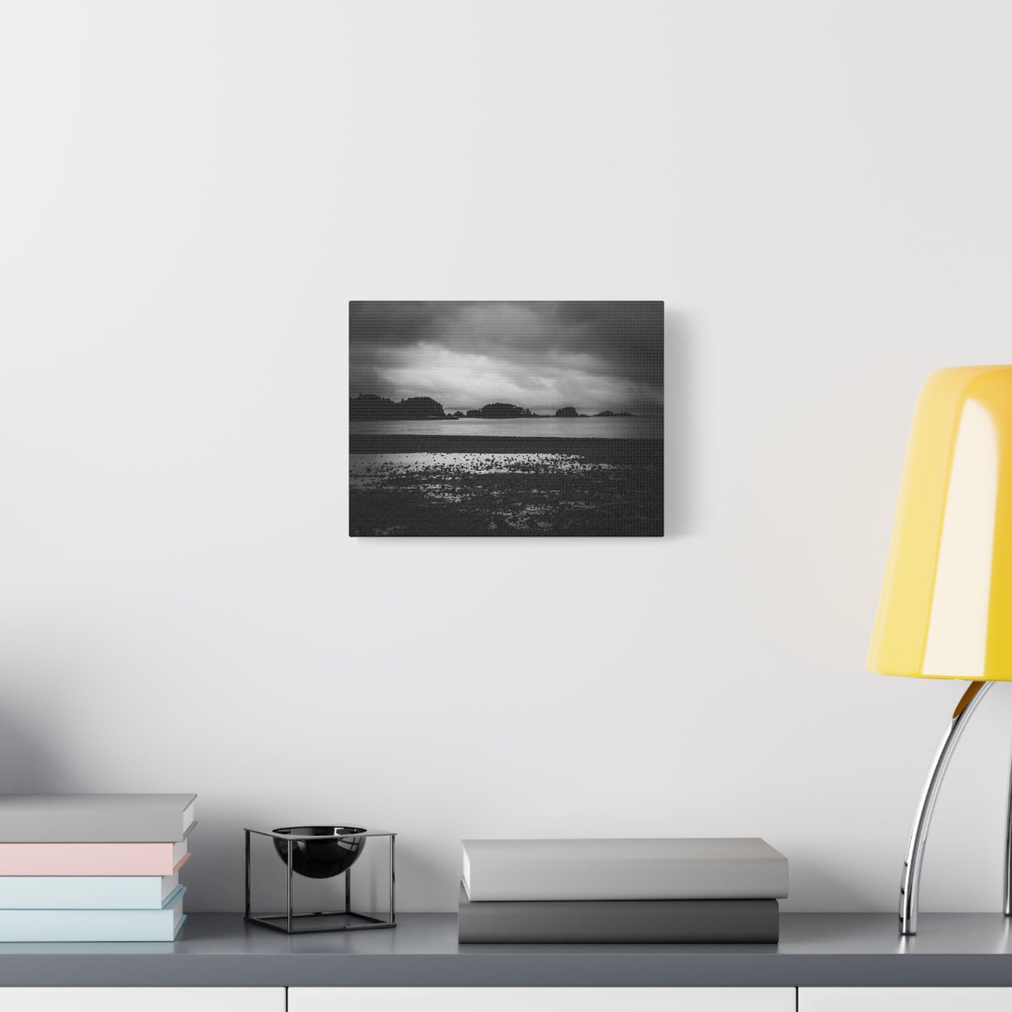 Canvas Wall Art - Photography Grey Scale Ocean Islands