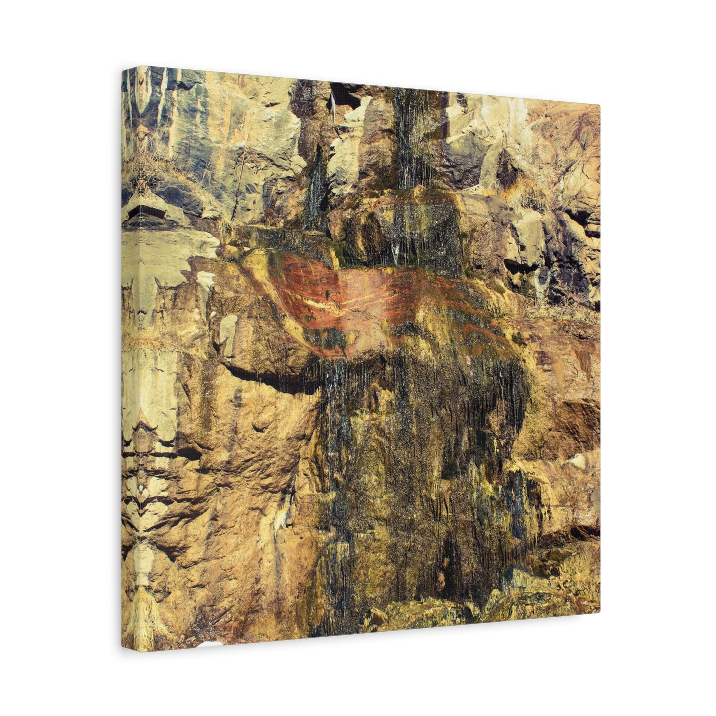 Canvas Wall Art - Mossy Waterfall Photo