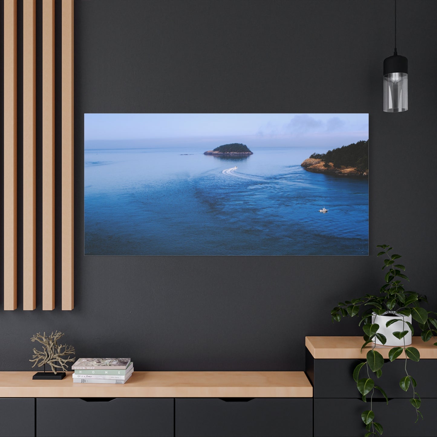Canvas Print - Distant Island Ocean View Photography