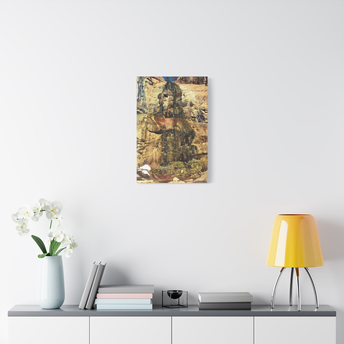 Canvas Wall Art - Mossy Waterfall Photo