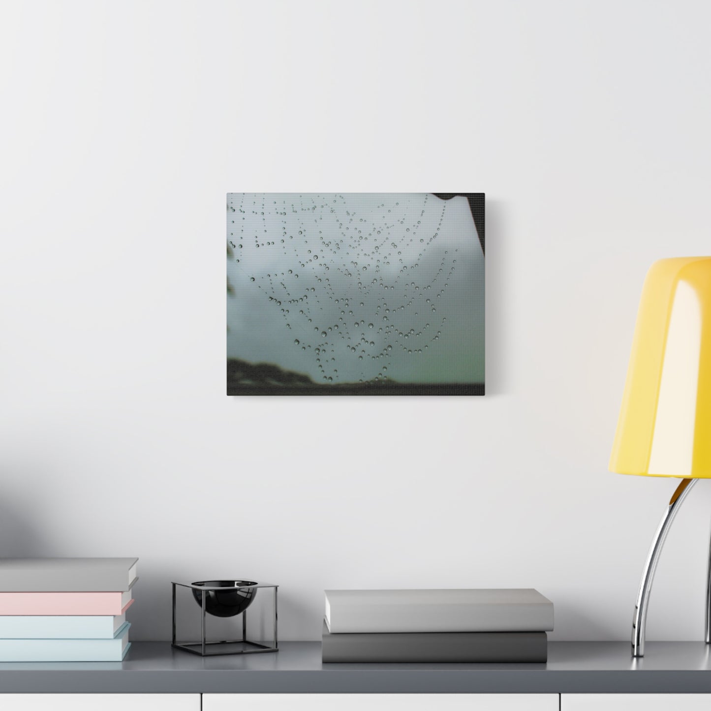 Canvas Print - Morning Dew on Spider Web Photo