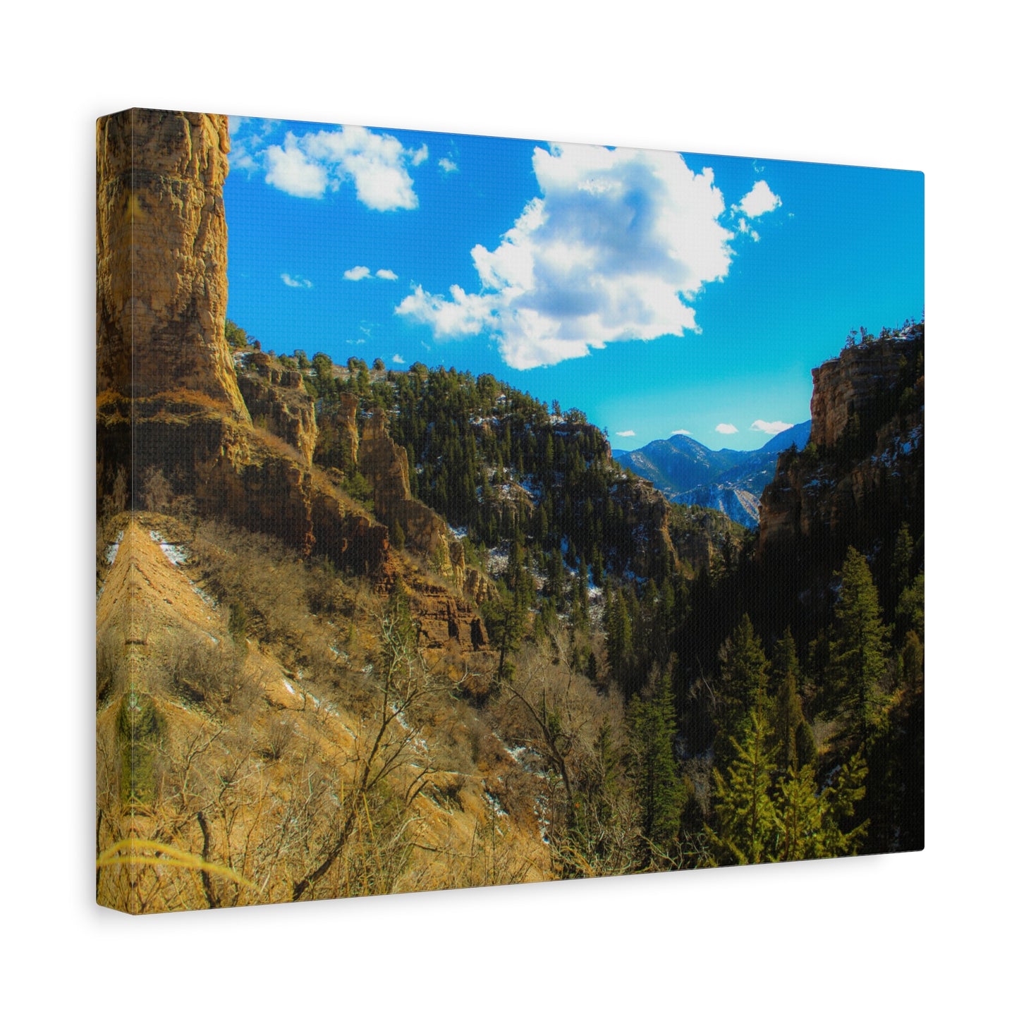 Canvas Art Print - Valley with Trees and Blue Sky Photography