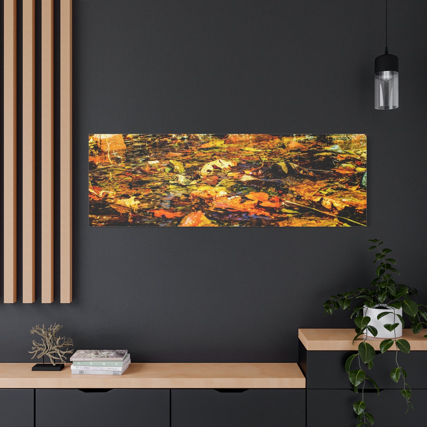 Canvas Print - Fall Leaves in Quiet Stream Photography