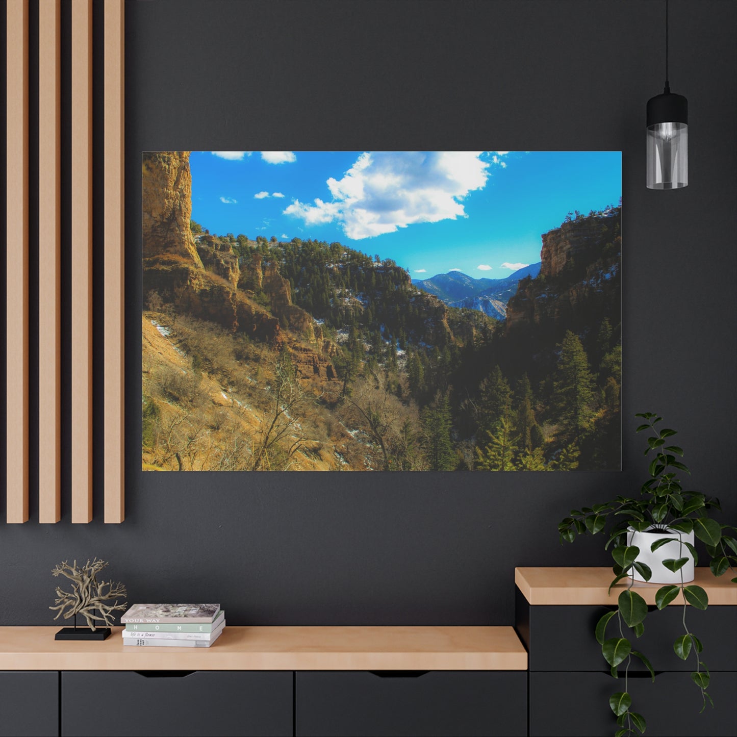 Canvas Art Print - Valley with Trees and Blue Sky Photography