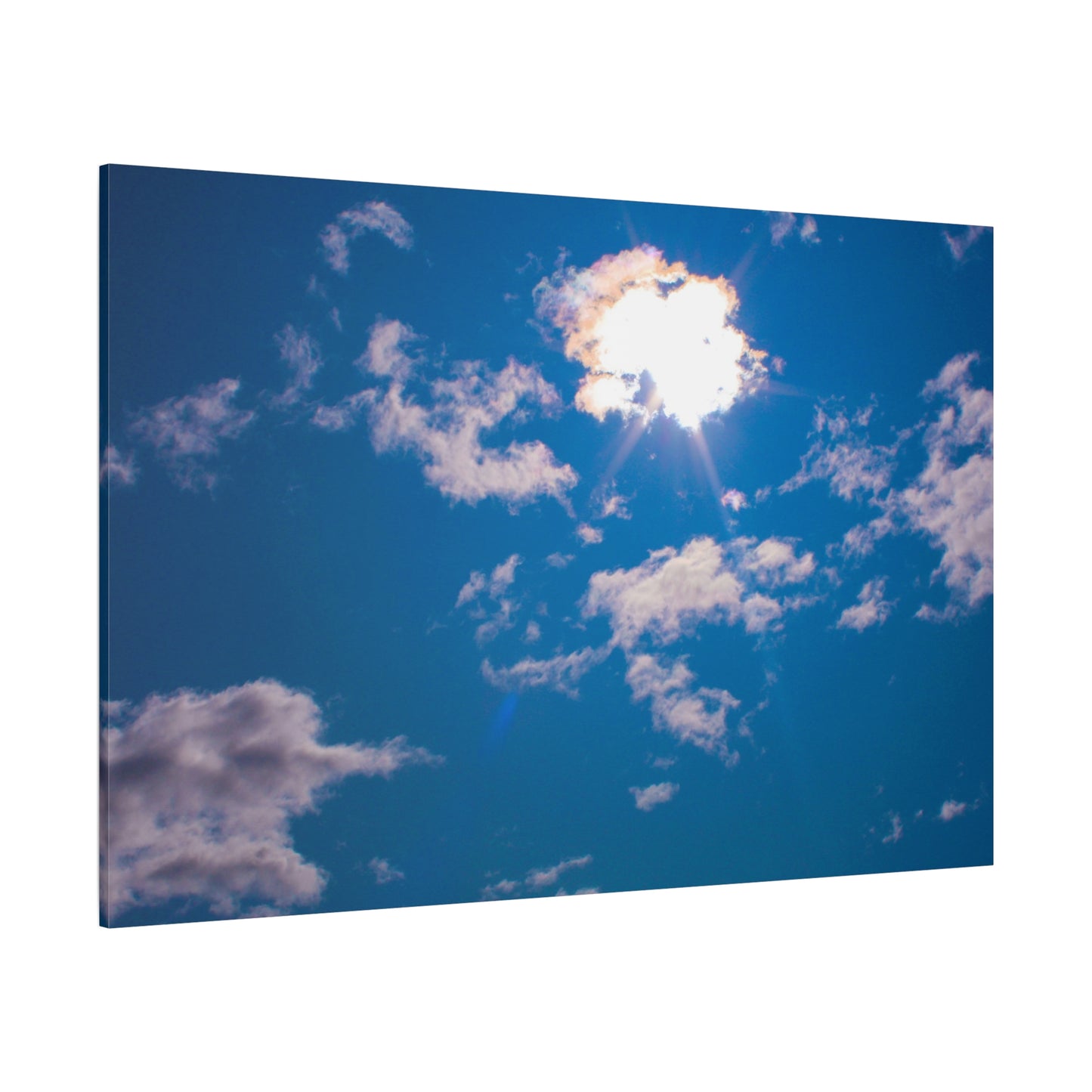 Canvas Wall Art - Blue Sky and Shining Clouds Picture