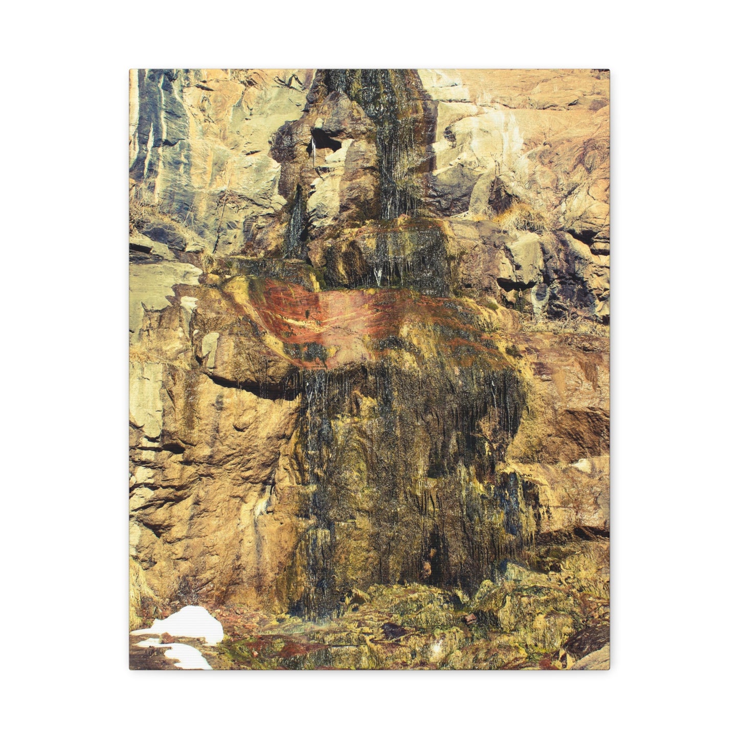 Canvas Wall Art - Mossy Waterfall Photo