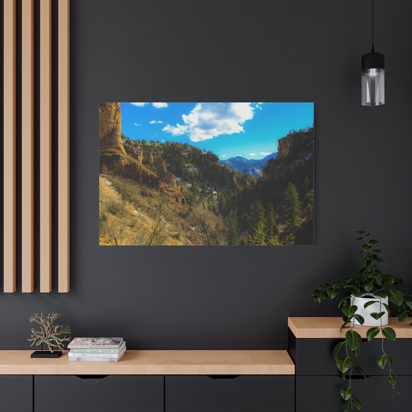 Canvas Art Print - Valley with Trees and Blue Sky Photography