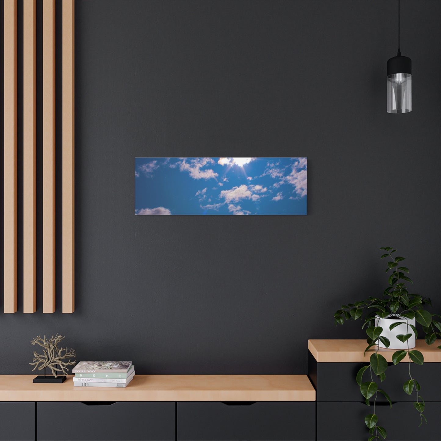 Canvas Wall Art - Blue Sky and Shining Clouds Picture