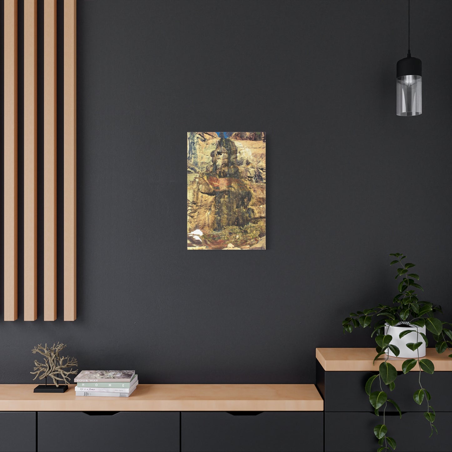Canvas Wall Art - Mossy Waterfall Photo