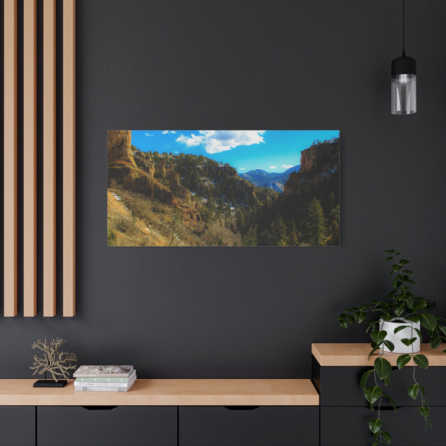 Canvas Art Print - Valley with Trees and Blue Sky Photography