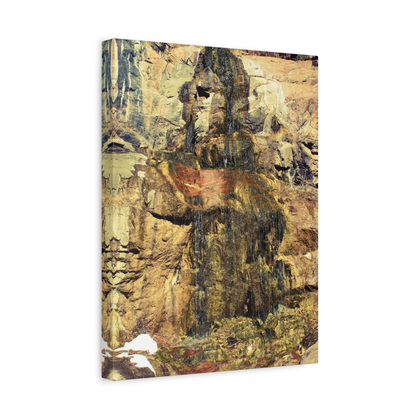 Canvas Wall Art - Mossy Waterfall Photo