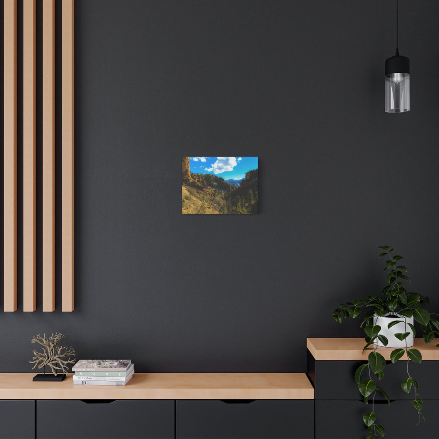 Canvas Art Print - Valley with Trees and Blue Sky Photography