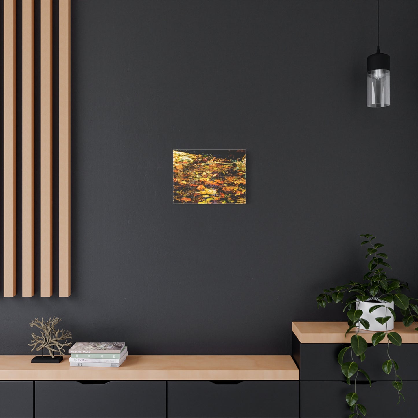 Canvas Print - Fall Leaves in Quiet Stream Photography