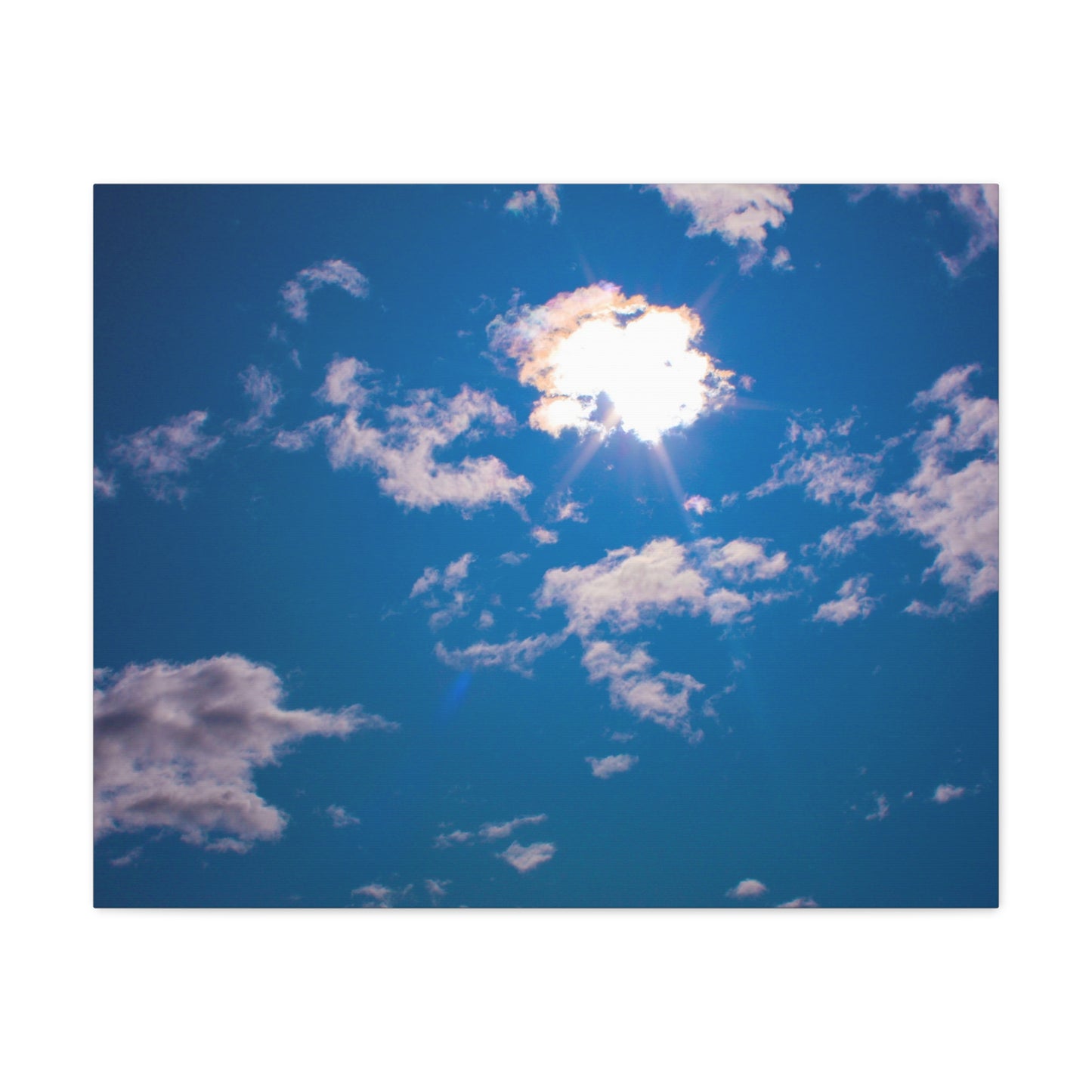 Canvas Wall Art - Blue Sky and Shining Clouds Picture