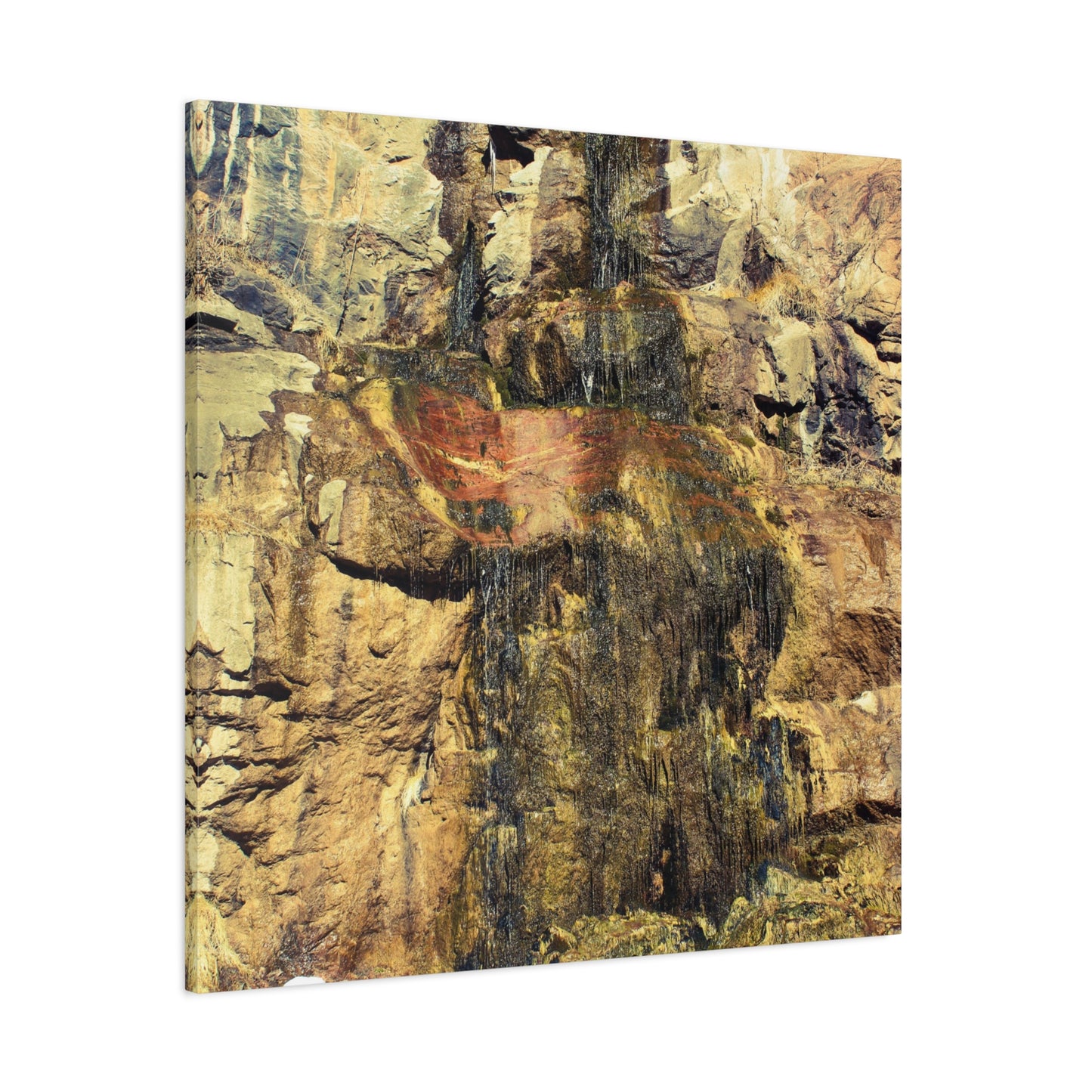 Canvas Wall Art - Mossy Waterfall Photo