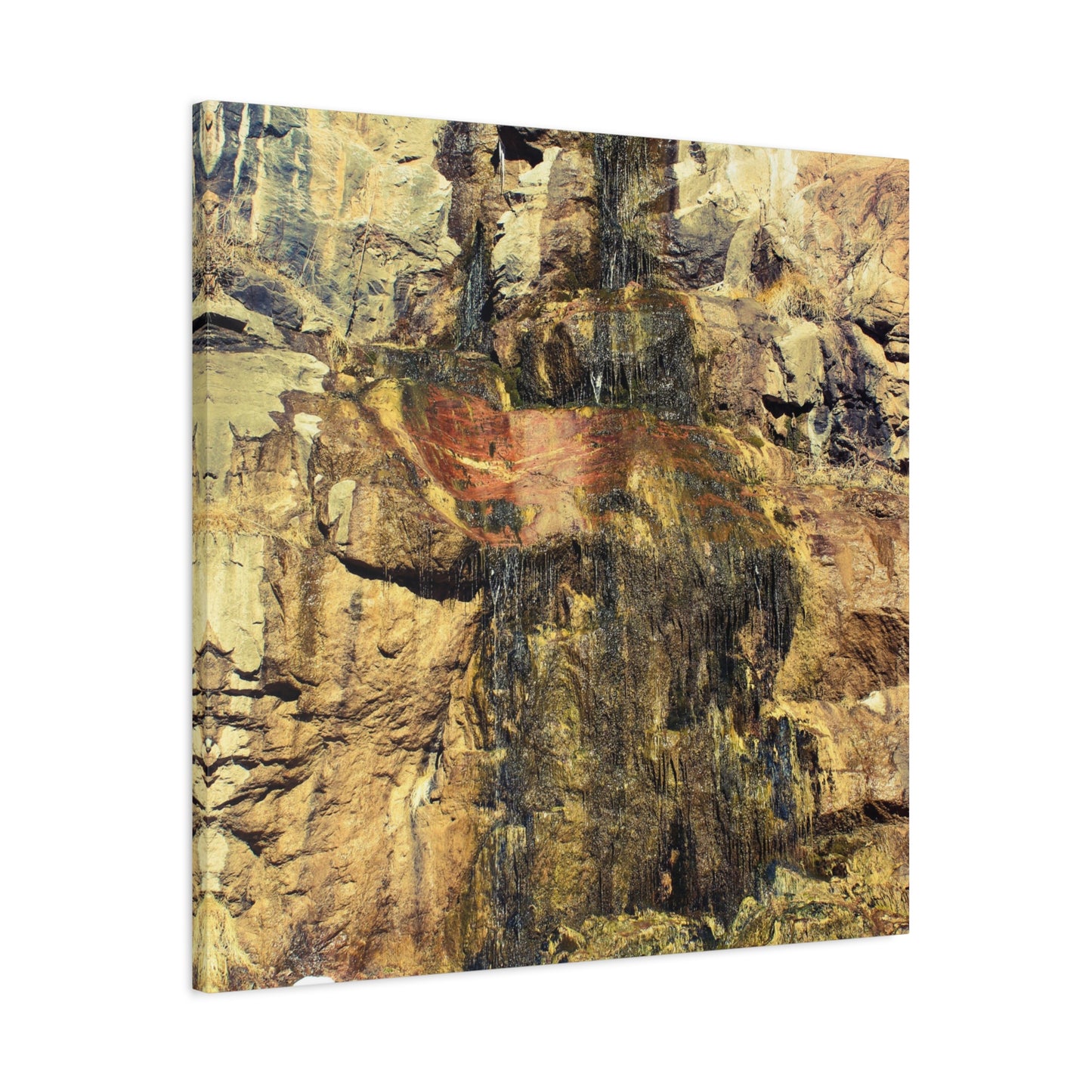 Canvas Wall Art - Mossy Waterfall Photo