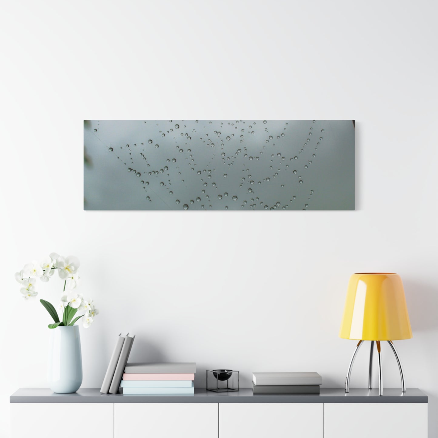 Canvas Print - Morning Dew on Spider Web Photo