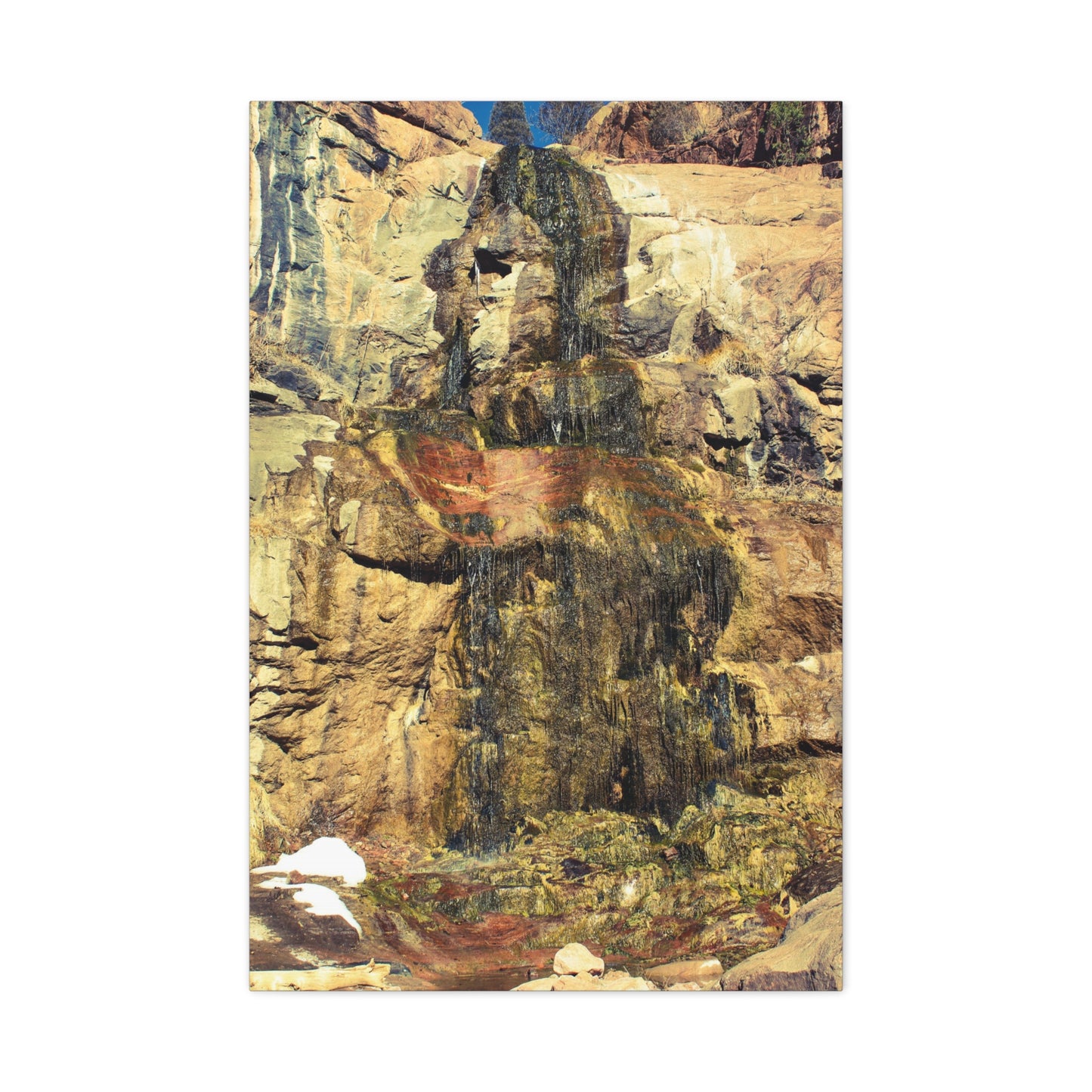 Canvas Wall Art - Mossy Waterfall Photo