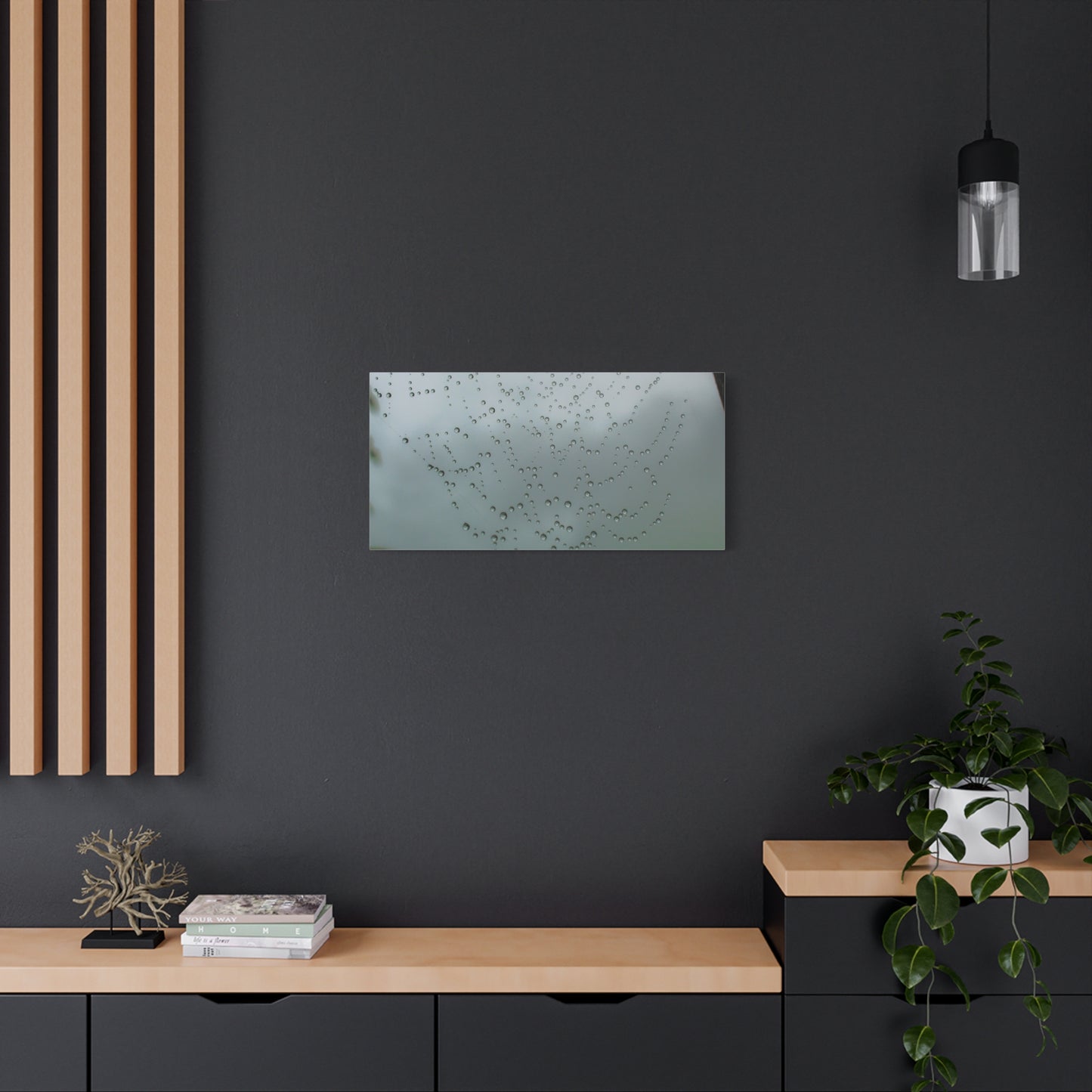 Canvas Print - Morning Dew on Spider Web Photo