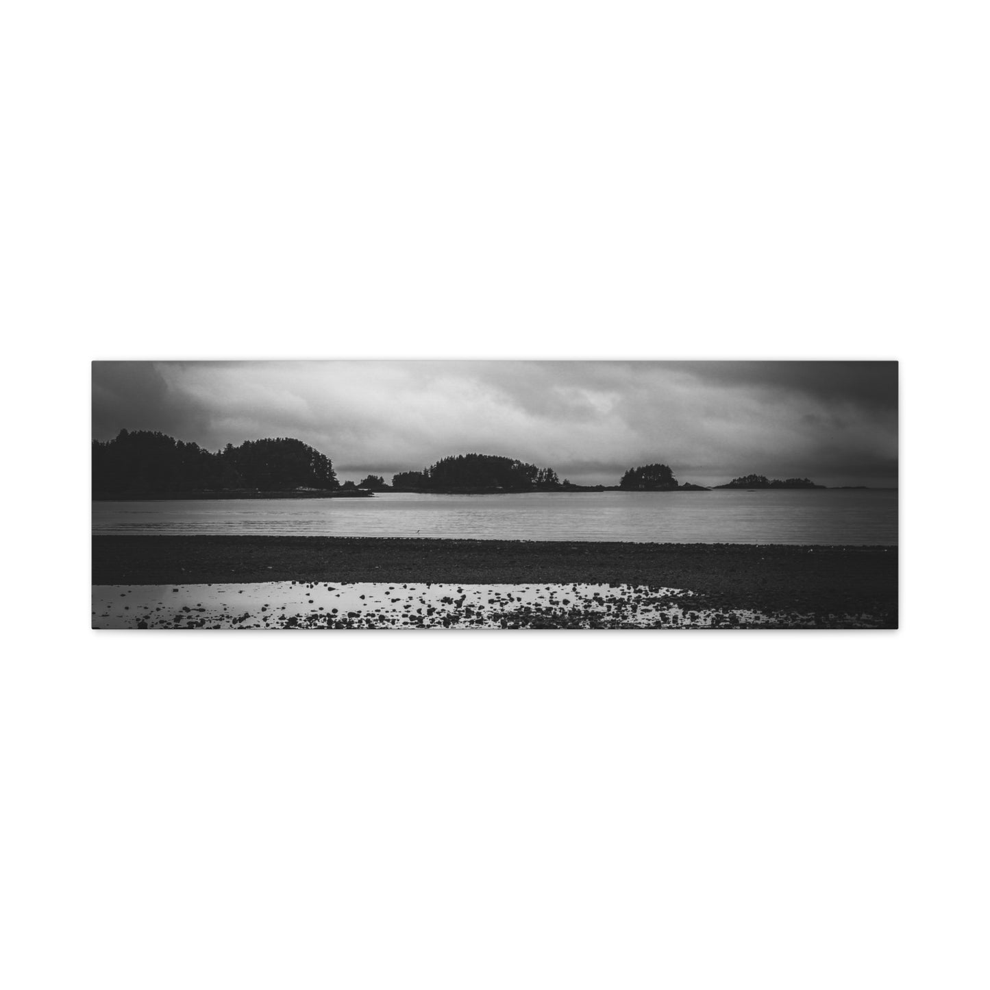 Canvas Wall Art - Photography Grey Scale Ocean Islands