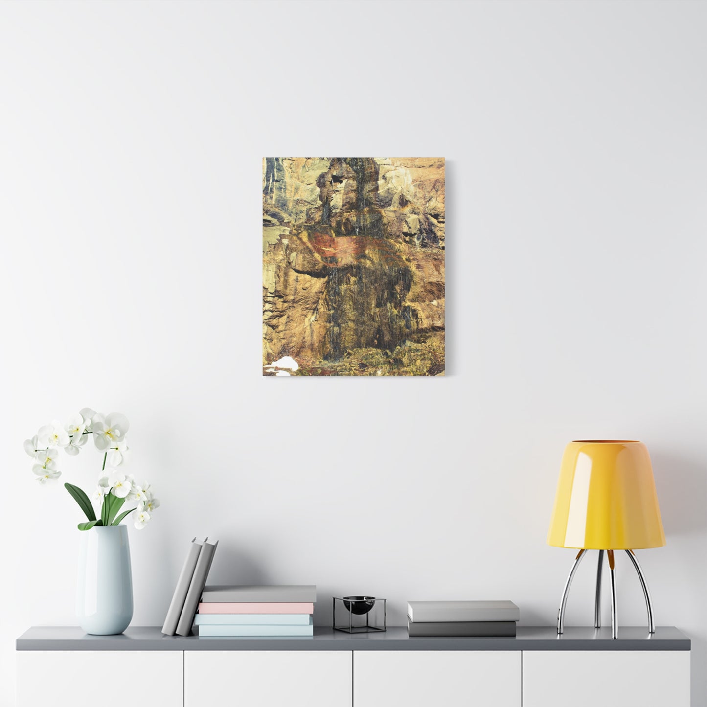 Canvas Wall Art - Mossy Waterfall Photo