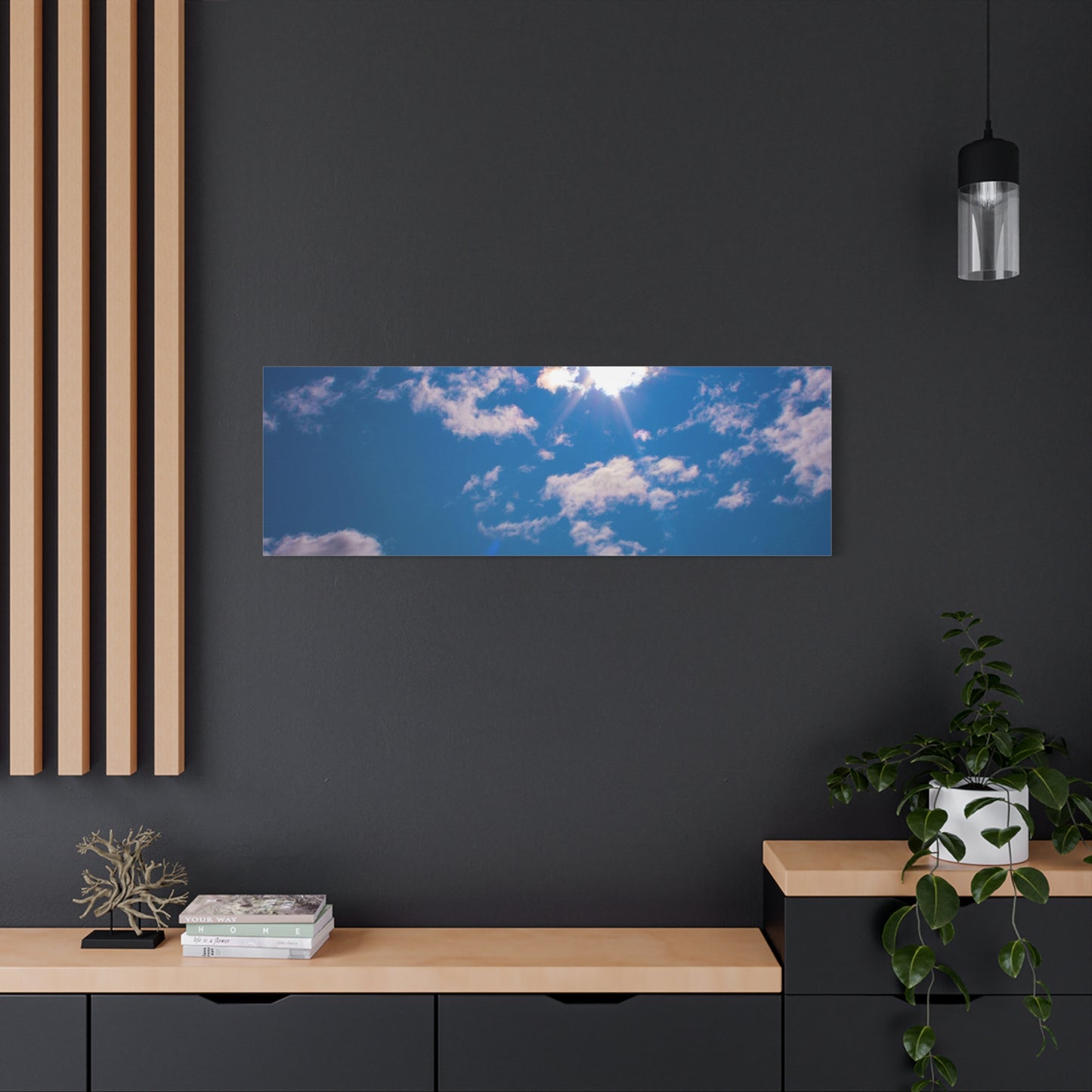 Canvas Wall Art - Blue Sky and Shining Clouds Picture
