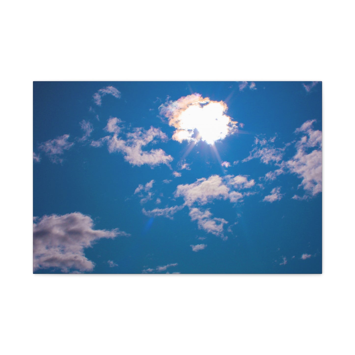 Canvas Wall Art - Blue Sky and Shining Clouds Picture